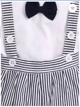 Dungaree For Baby Boys & Baby Girls Casual Striped Pure Cotton (Dark Blue, Pack of 1)-P52