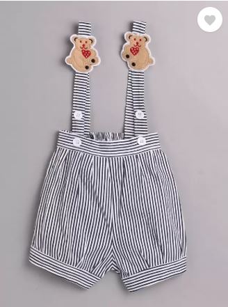 Dungaree For Baby Boys & Baby Girls Casual Striped Pure Cotton (Dark Blue, Pack of 1)-P52