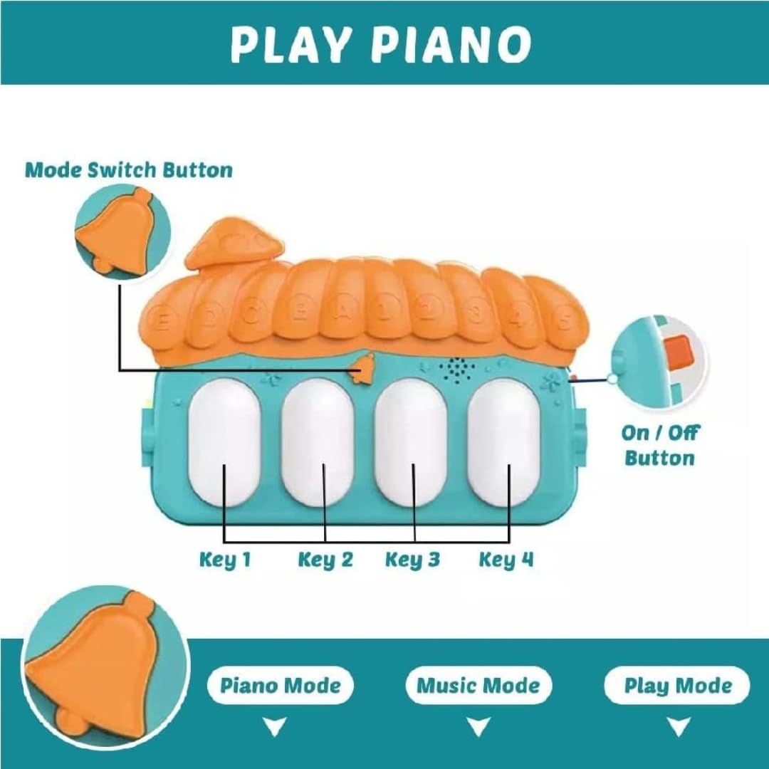 Play Gym for Babies 0 to 12 Months Musical Piano Keyboard Activity Play Mat for Kids Fitness Rack Hanging Rattles Lights Tunes Music for Baby Boys Girls