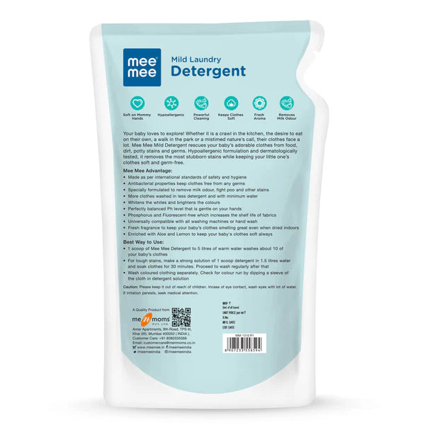 Mee Mee Mild Baby Liquid Laundry Detergent (500 ML - Refill Pack)