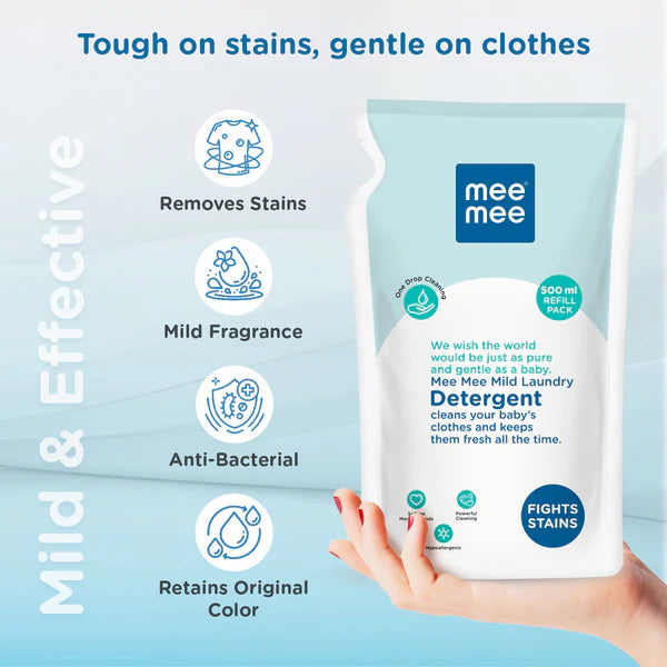 Mee Mee Mild Baby Liquid Laundry Detergent (500 ML - Refill Pack)