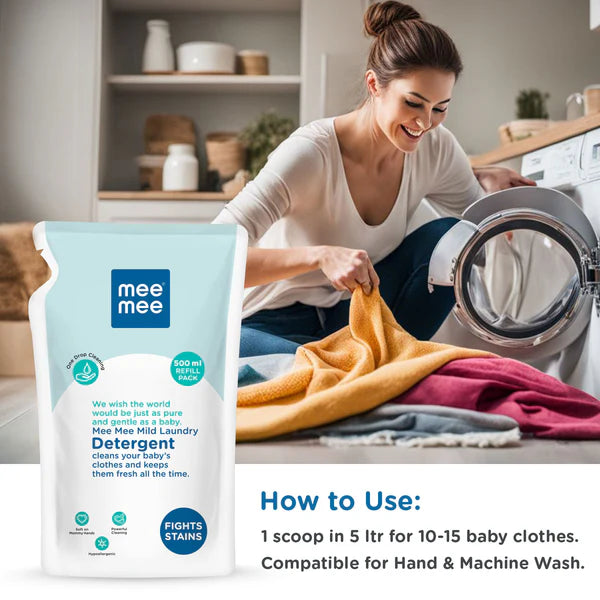 Mee Mee Mild Baby Liquid Laundry Detergent (500 ML - Refill Pack)