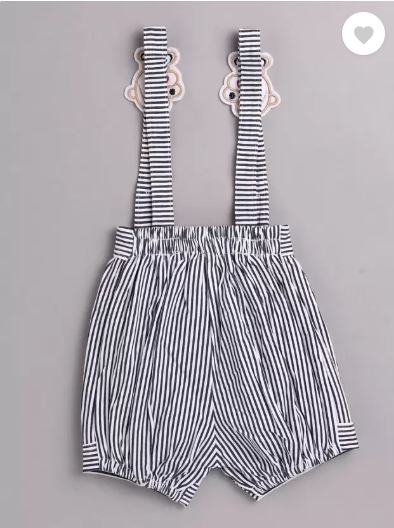 Dungaree For Baby Boys & Baby Girls Casual Striped Pure Cotton  (Dark Blue, Pack of 1)-P52