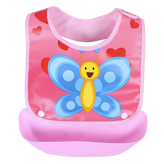 Silicone Baby Detachable Waterproof Apron Bibs- Set of 2