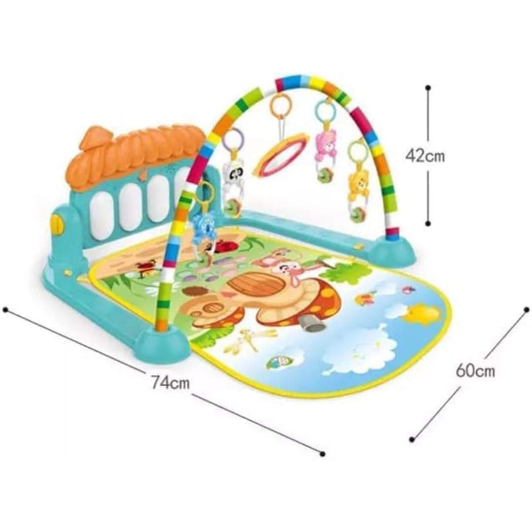 Play Gym for Babies 0 to 12 Months  Musical Piano Keyboard Activity Play Mat for Kids Fitness Rack Hanging Rattles Lights Tunes Music for Baby Boys Girls