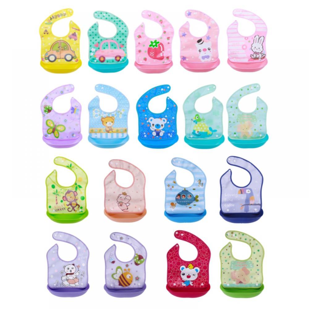 Silicone Baby Detachable Waterproof Apron Bibs- Set of 2