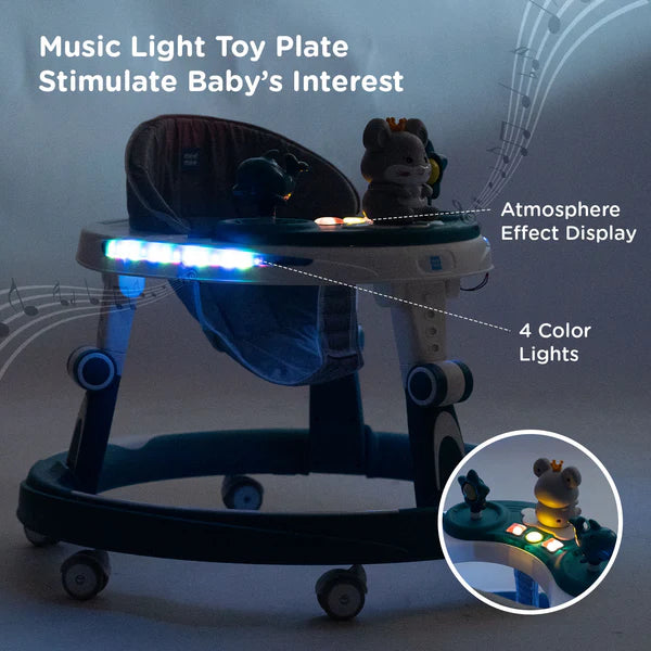 Mee Mee Baby Walker with Adjustable Seat & Musical Play Tray – Comfort & Fun (Blue)