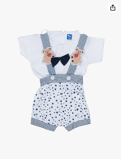 AMY Baby boys Printed Cotton UNISEX BABY GALLIS/DUNGAREE SET for kids.-(P_51) NAVY BLUE)