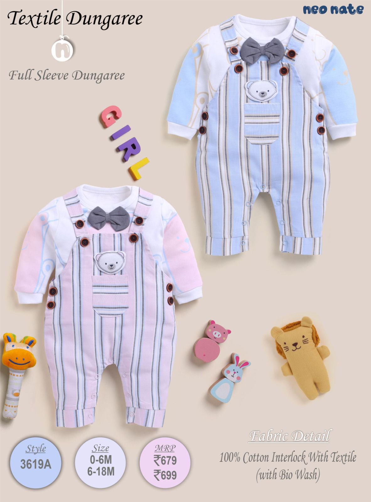 NEONATE 3619 PINK 6-18
