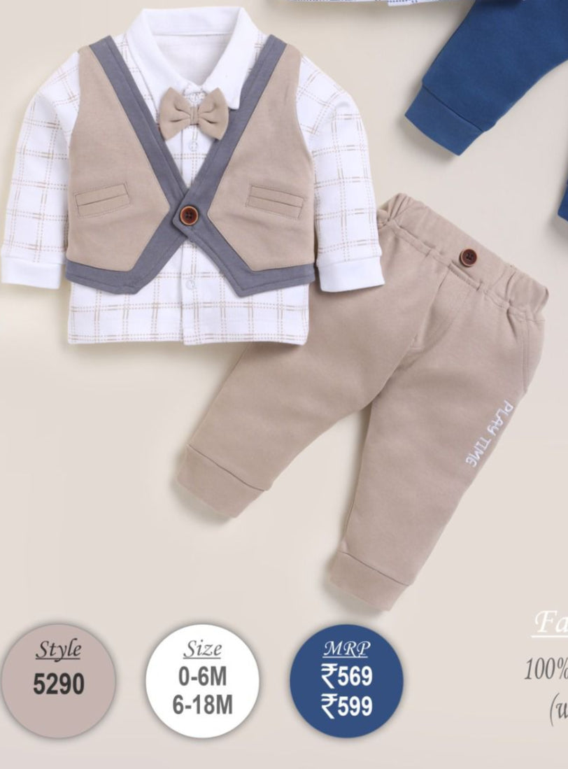 NEONATE KHAKI COLOUR BOYS PARTYWEAR